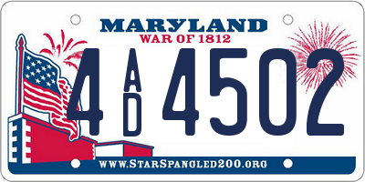MD license plate 4AD4502