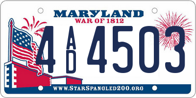 MD license plate 4AD4503