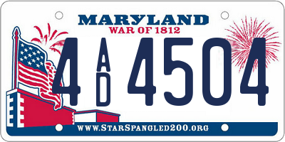 MD license plate 4AD4504