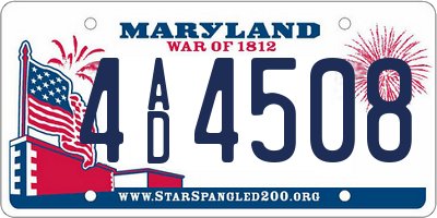 MD license plate 4AD4508