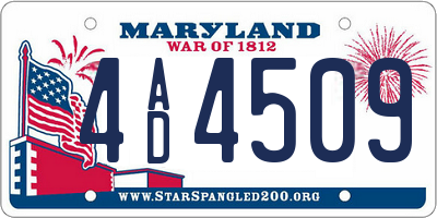 MD license plate 4AD4509