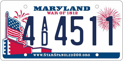 MD license plate 4AD4511