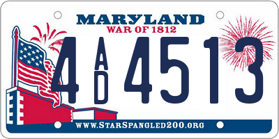MD license plate 4AD4513
