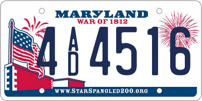 MD license plate 4AD4516