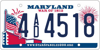 MD license plate 4AD4518