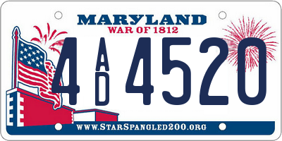 MD license plate 4AD4520