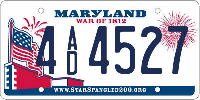 MD license plate 4AD4527