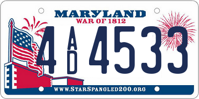 MD license plate 4AD4533