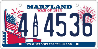 MD license plate 4AD4536