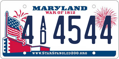 MD license plate 4AD4544