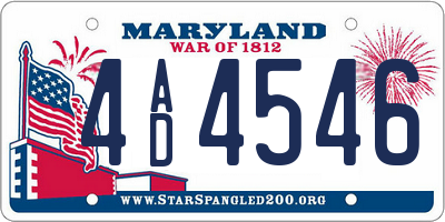 MD license plate 4AD4546