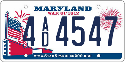 MD license plate 4AD4547