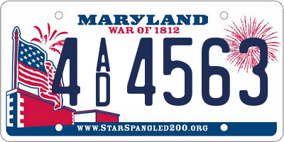 MD license plate 4AD4563