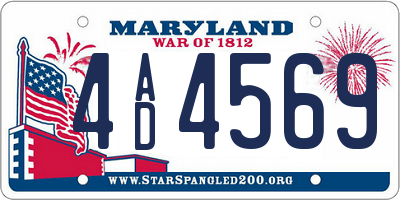 MD license plate 4AD4569