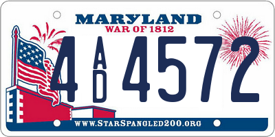 MD license plate 4AD4572