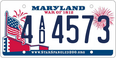 MD license plate 4AD4573