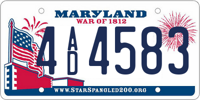 MD license plate 4AD4583