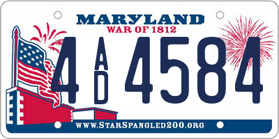 MD license plate 4AD4584