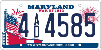 MD license plate 4AD4585