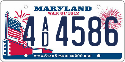 MD license plate 4AD4586