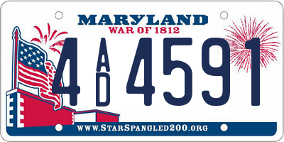 MD license plate 4AD4591