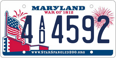 MD license plate 4AD4592