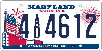 MD license plate 4AD4612