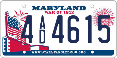 MD license plate 4AD4615