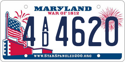 MD license plate 4AD4620