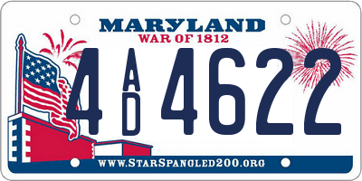 MD license plate 4AD4622