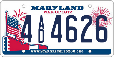 MD license plate 4AD4626