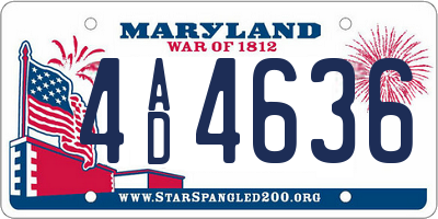 MD license plate 4AD4636