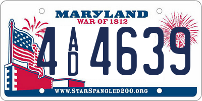 MD license plate 4AD4639