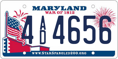 MD license plate 4AD4656