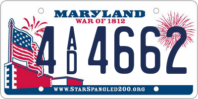 MD license plate 4AD4662