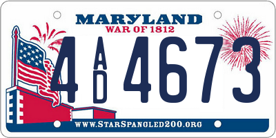 MD license plate 4AD4673