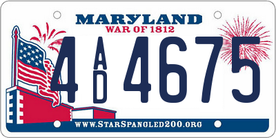 MD license plate 4AD4675