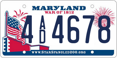 MD license plate 4AD4678