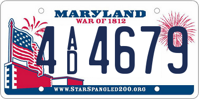 MD license plate 4AD4679