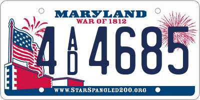 MD license plate 4AD4685
