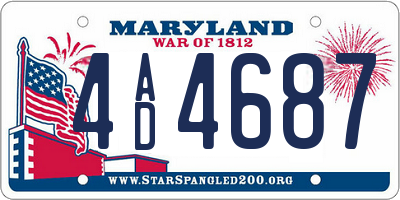 MD license plate 4AD4687