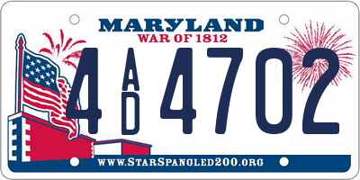 MD license plate 4AD4702
