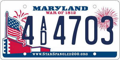 MD license plate 4AD4703