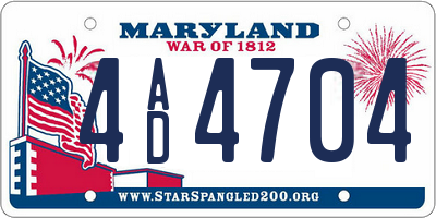 MD license plate 4AD4704