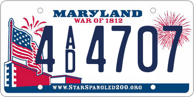 MD license plate 4AD4707