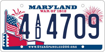 MD license plate 4AD4709