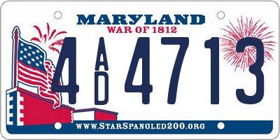 MD license plate 4AD4713