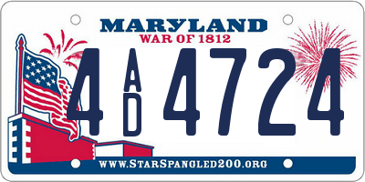 MD license plate 4AD4724