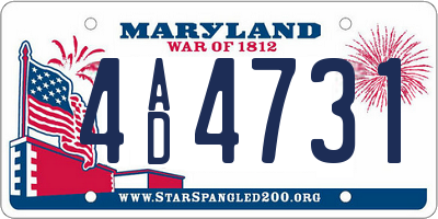 MD license plate 4AD4731