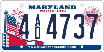 MD license plate 4AD4737